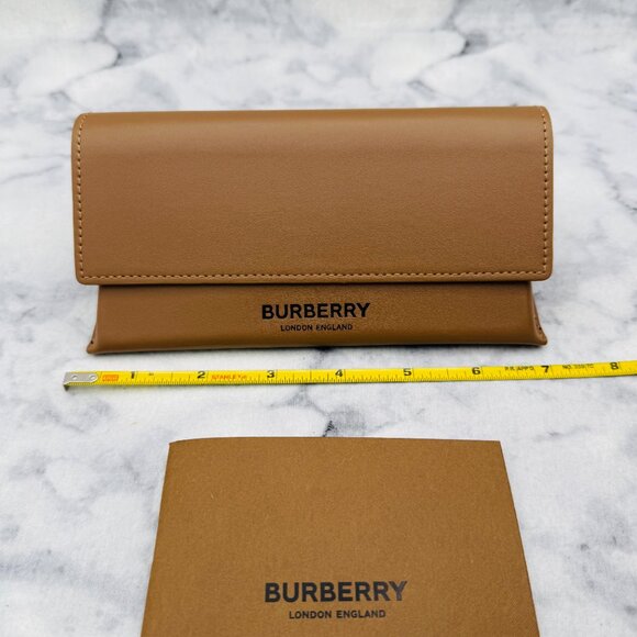 Burberry Sunglasses Case,Large Camel Brown Leather Triangle,Cloth,Drawstring Bag - Picture 4 of 10